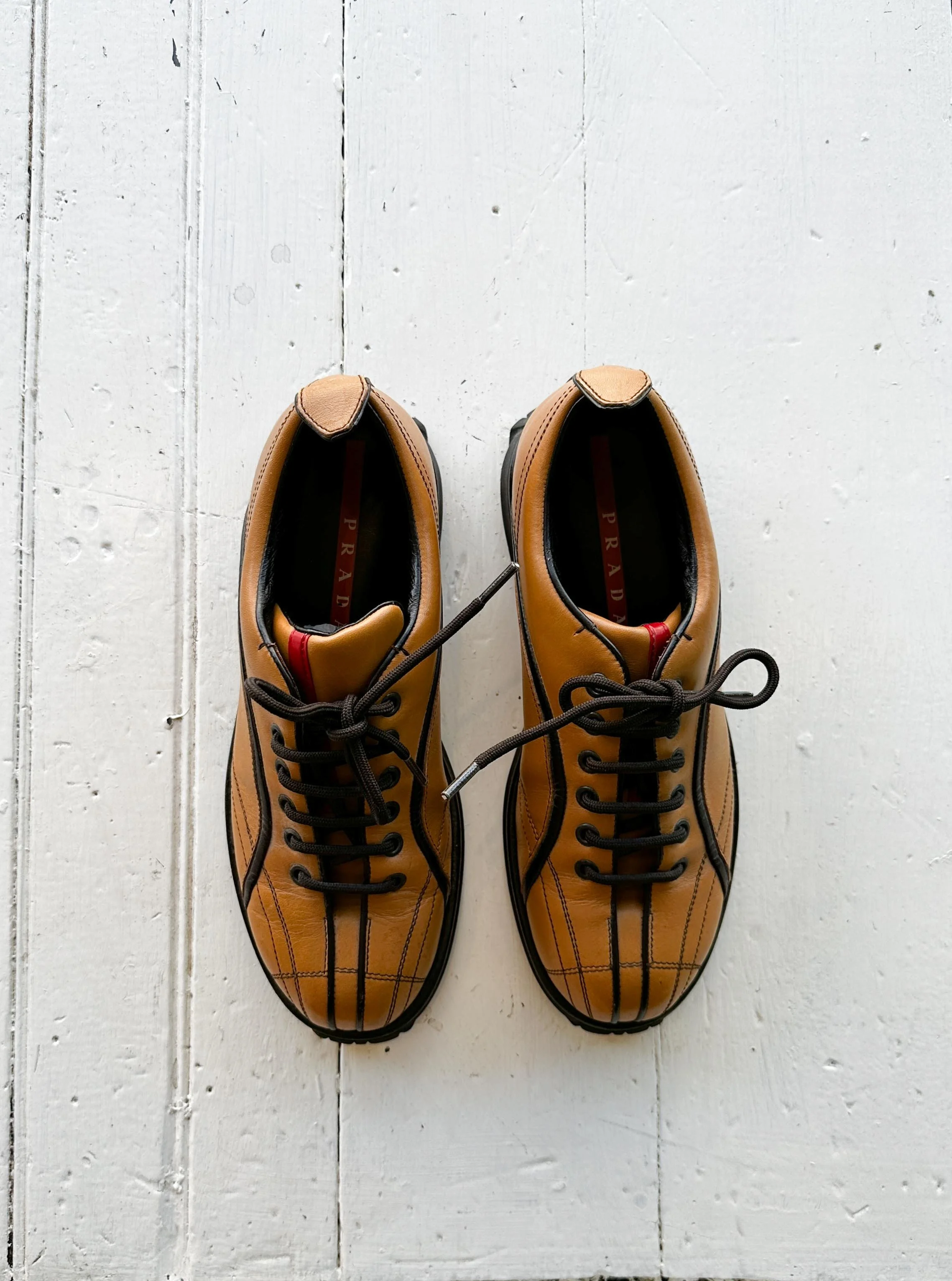 1990s Prada Lug Sole Leather Oxfords — Wayward Collection